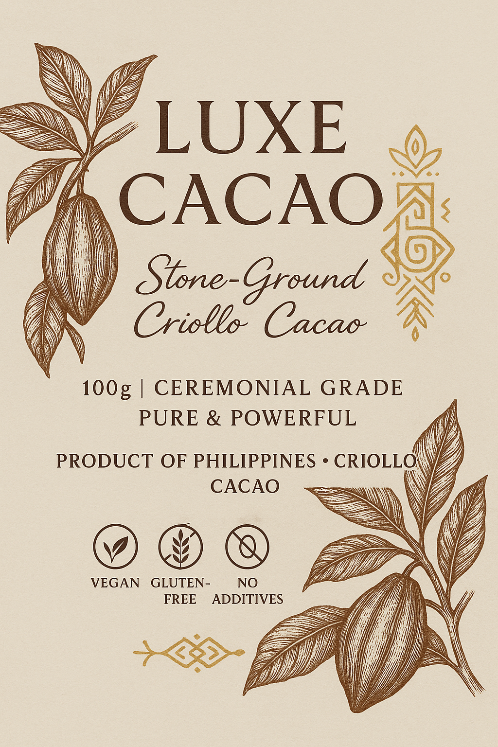 Perfect for rituals Stone-Ground Raw Criollo Ceremonial Cacao Pieces
